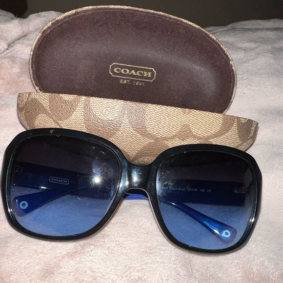 NWOT * RARE * AUTHENTIC BLUE FRAMED COACH SUNGLASSES. main image 10